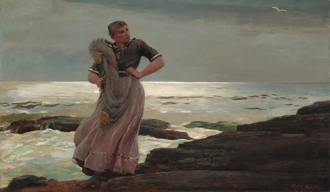 Een licht op zee door Winslow Homer