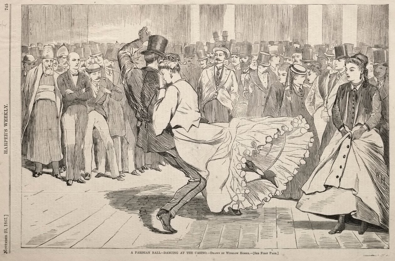 Een Parijs bal - Dansen in het casino door Winslow Homer