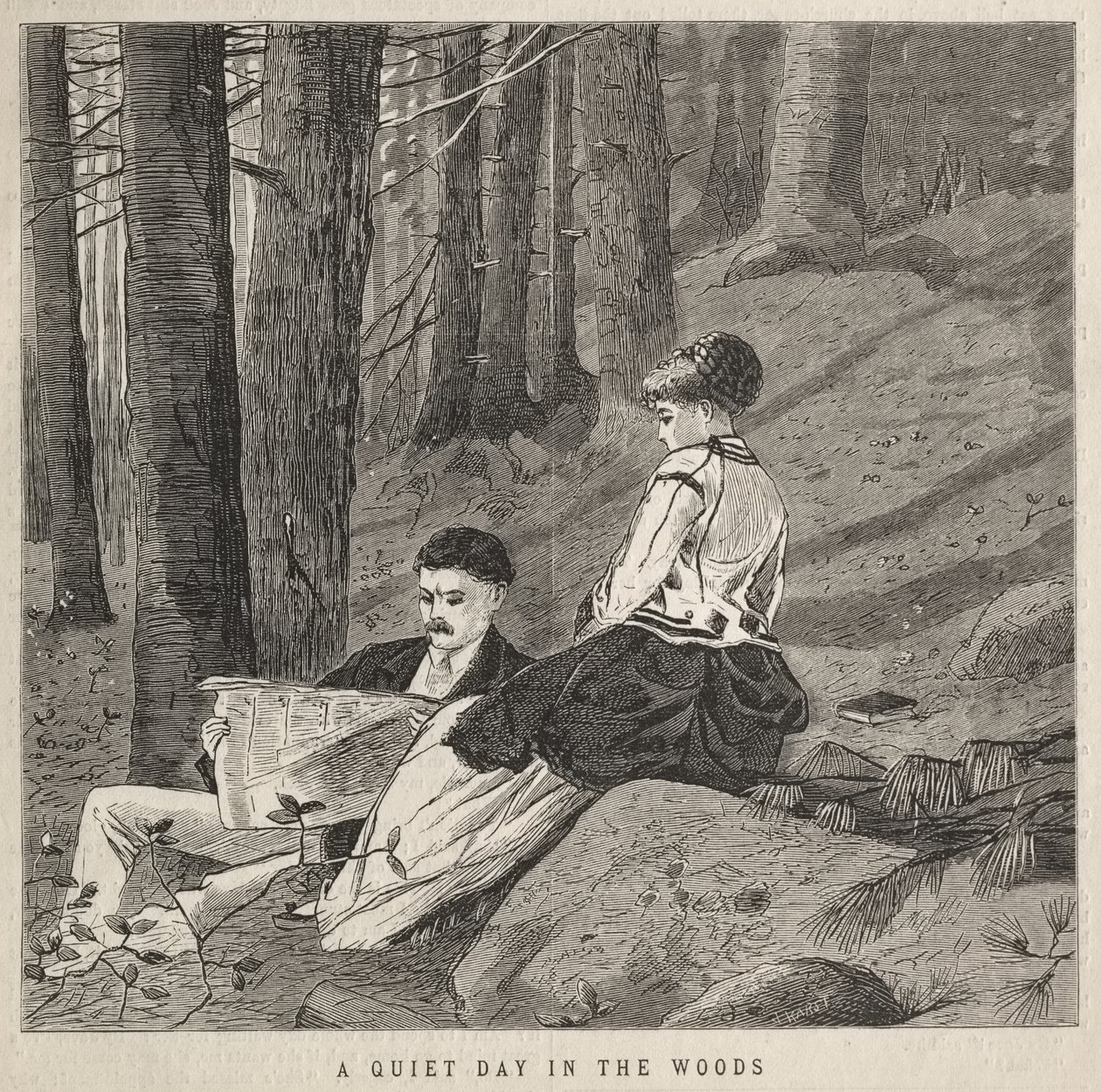 Een rustige dag in het bos door Winslow Homer