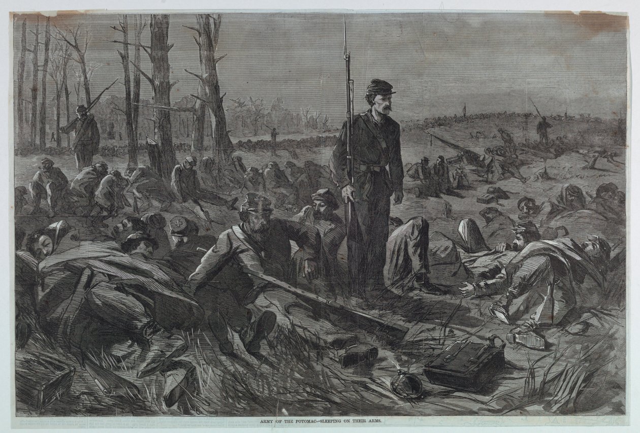 Leger van de Potomac – Slapend op hun wapens door Winslow Homer