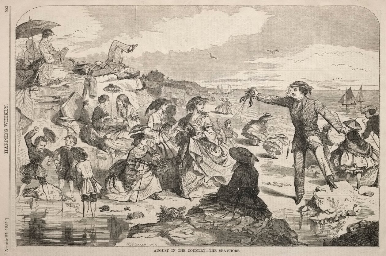 Augustus op het platteland - De kust door Winslow Homer