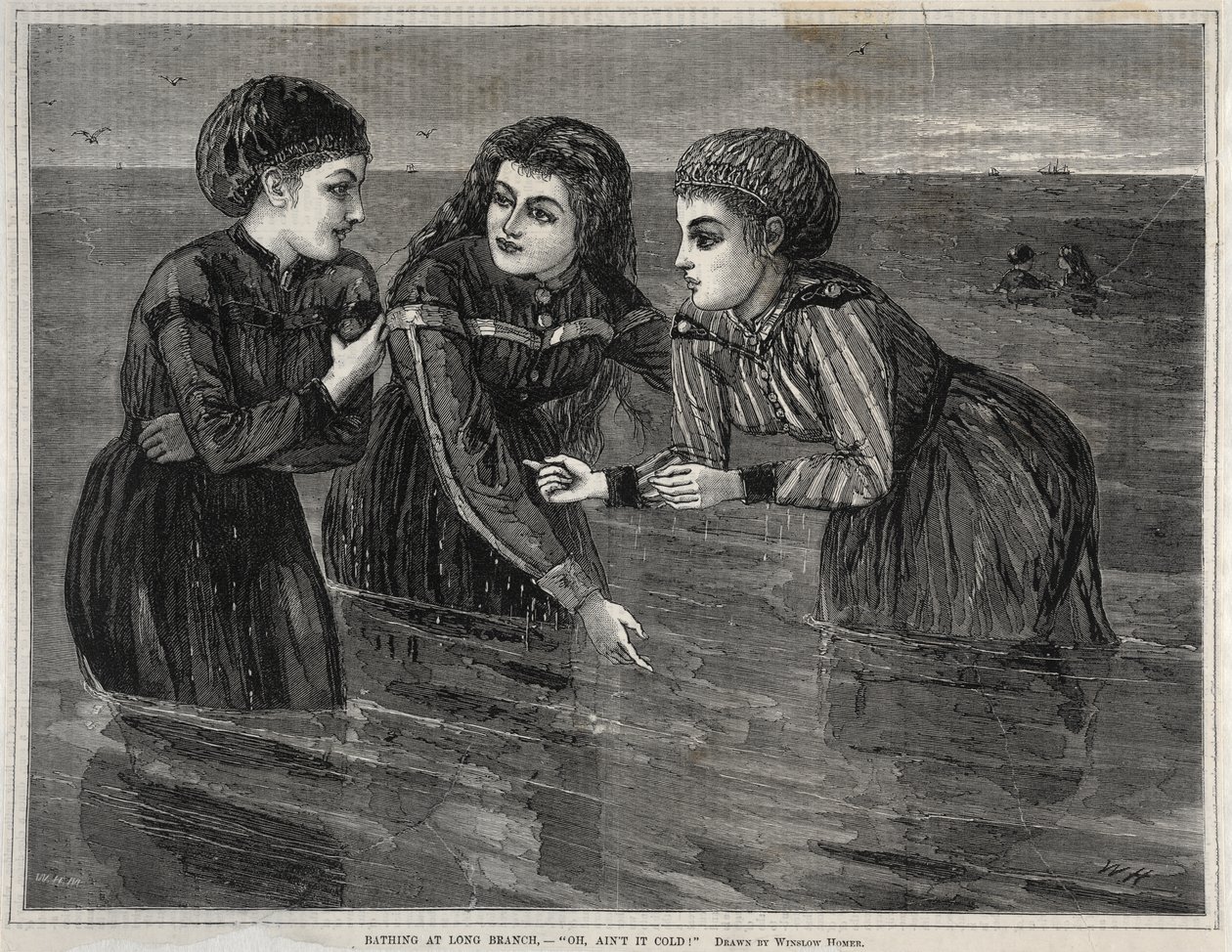 Zwemmen bij Long Branch – „O, wat is het koud!“ door Winslow Homer