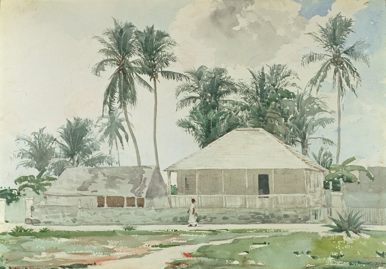 Hutten, Nassau, 1885 door Winslow Homer