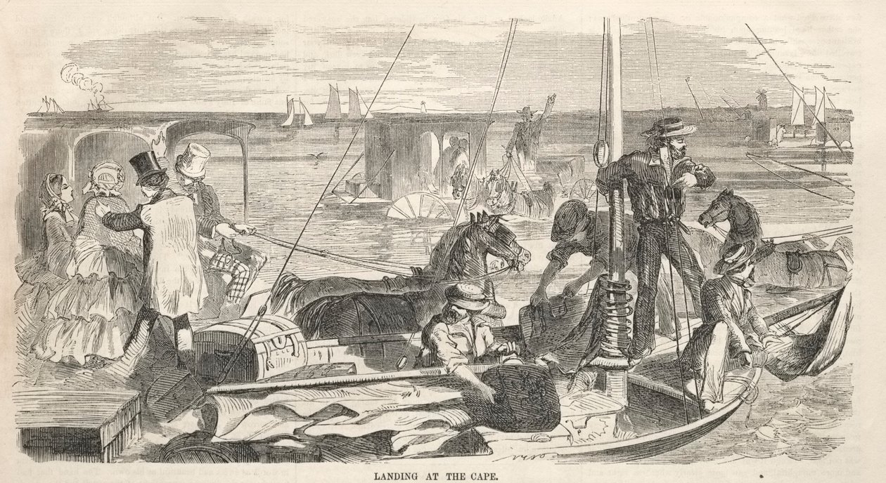 Schetsen van kampbijeenkomsten:  De landing aan de Kaap door Winslow Homer