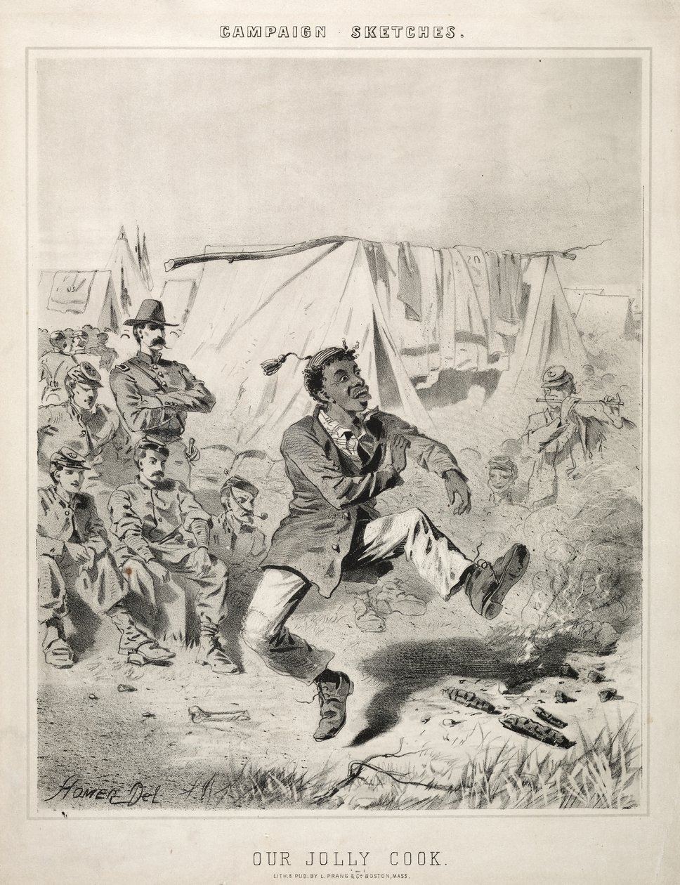 Campagneschetsen:  Onze vrolijke kok door Winslow Homer