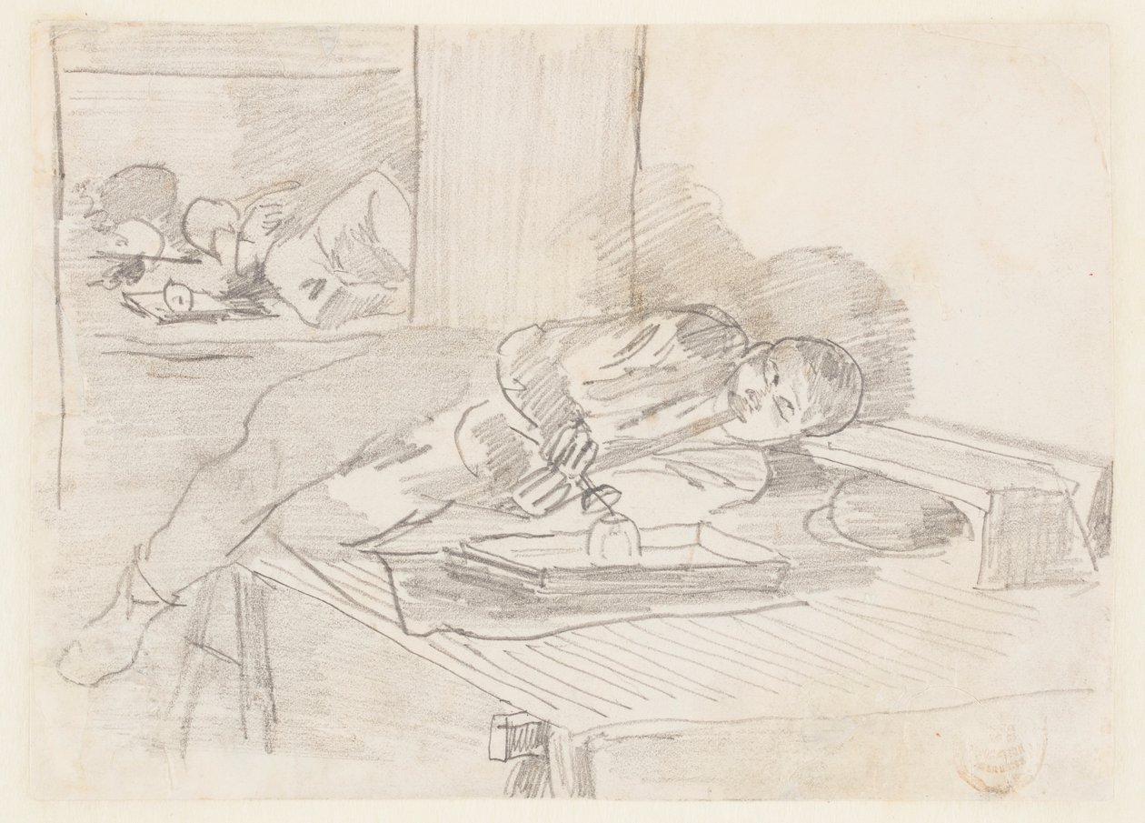 Chinese Man die een Opium Pijp Rookt in een Baxter Street Clubhuis, New York City door Winslow Homer