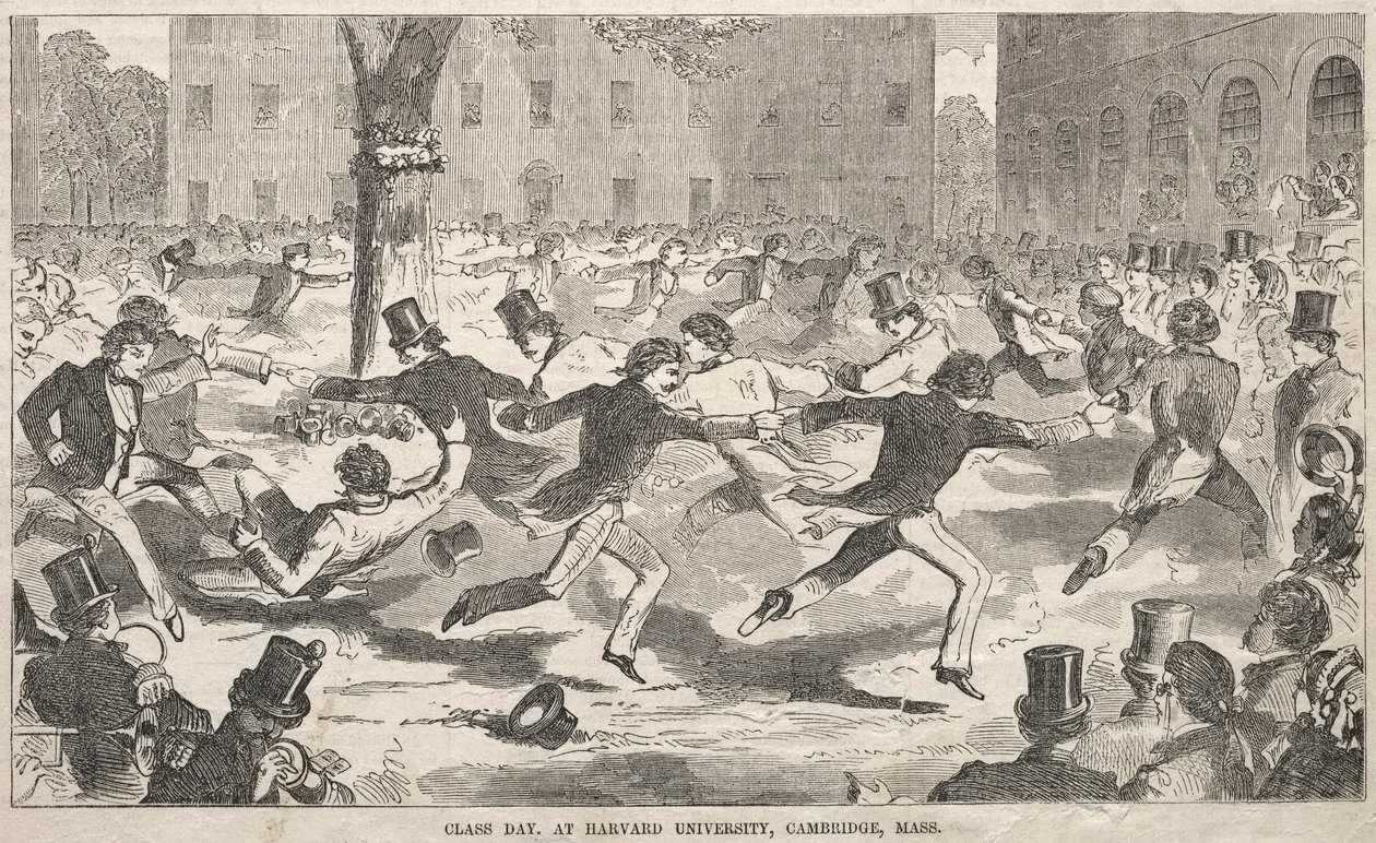 Class Day, aan Harvard University, Cambridge, Massachusetts, 1858 door Winslow Homer