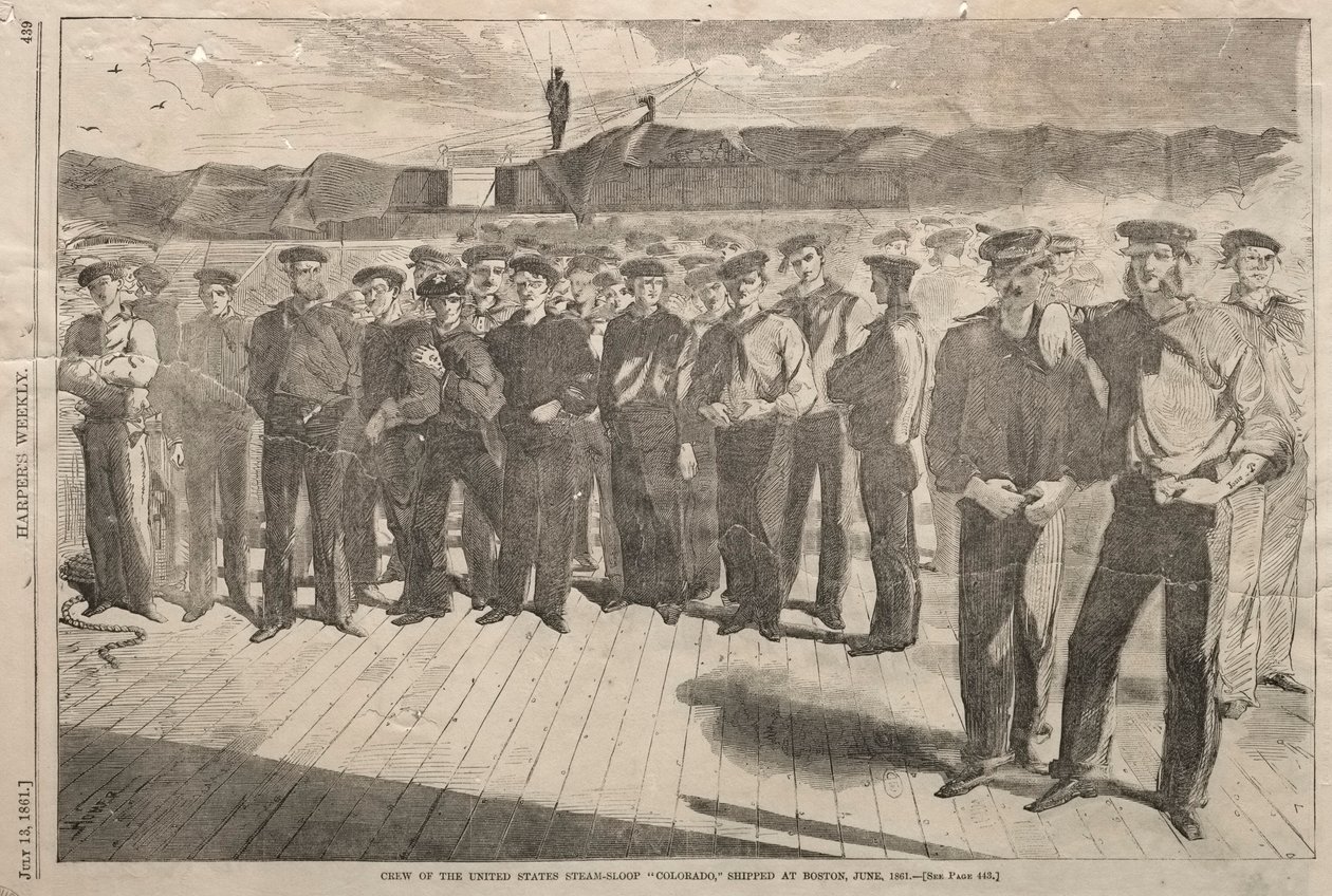 Bemanning van de United States Steam-Sloop Colorado, ingescheept in Boston, juni 1861 door Winslow Homer
