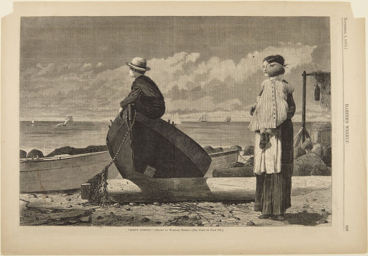 Papa komt eraan! door Winslow Homer