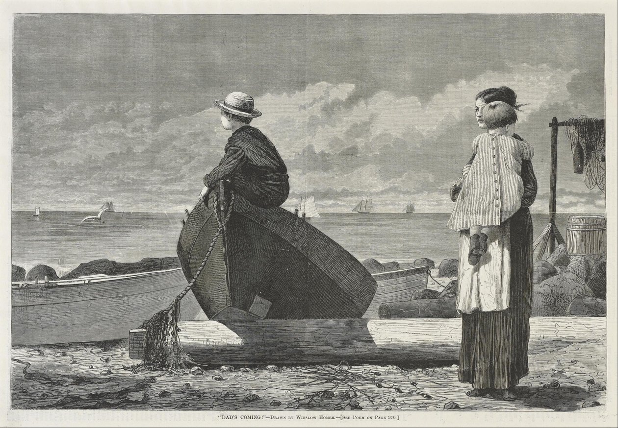 Papa komt! door Winslow Homer