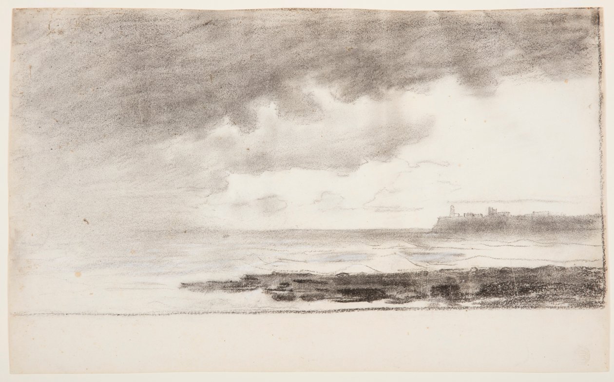 Tekening, Baai bij Cullercoats, Engeland, 1881 door Winslow Homer