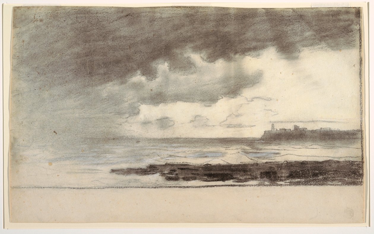 Tekening, Baai bij Cullercoats, Engeland, 1881 door Winslow Homer