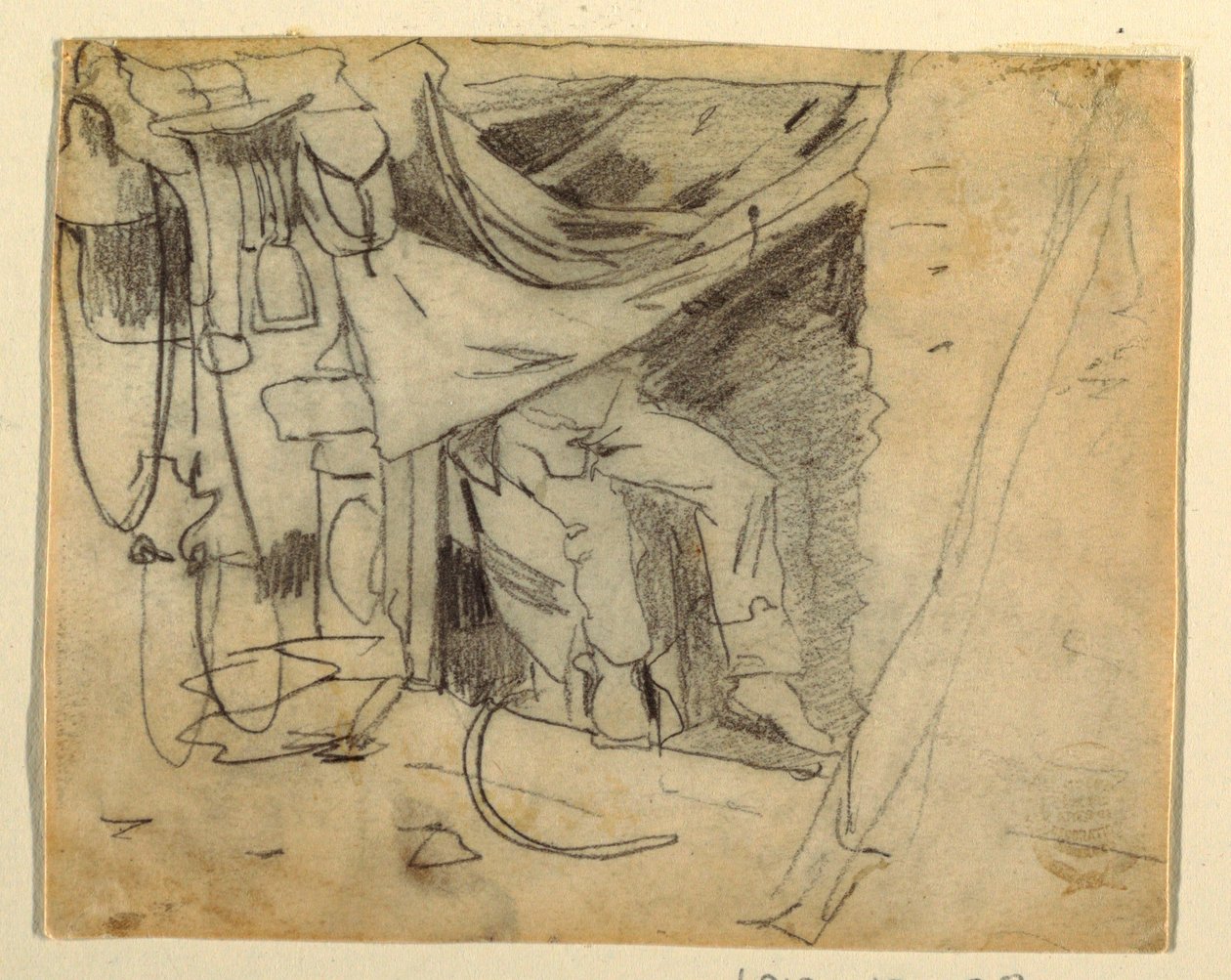 Tekening, voor een legerhut, 1862 door Winslow Homer