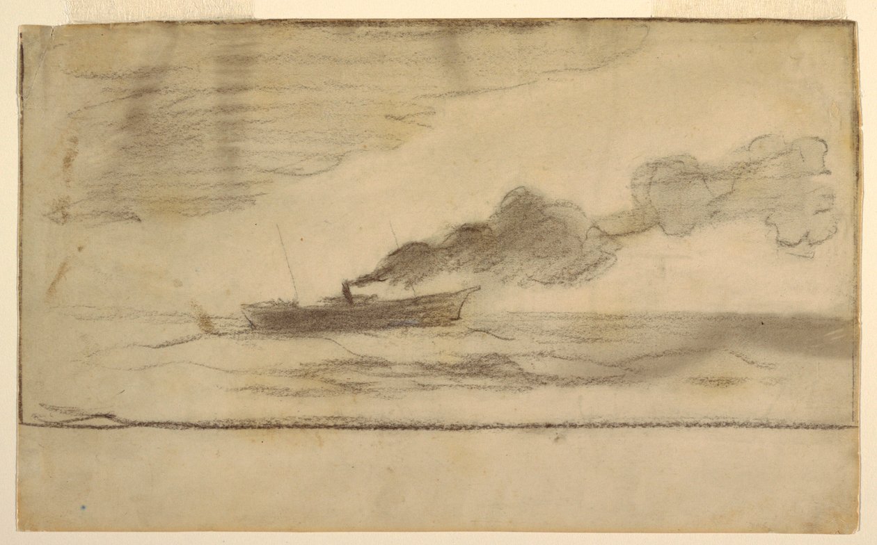 Tekening, Visserstrawler, ca. 1881 door Winslow Homer
