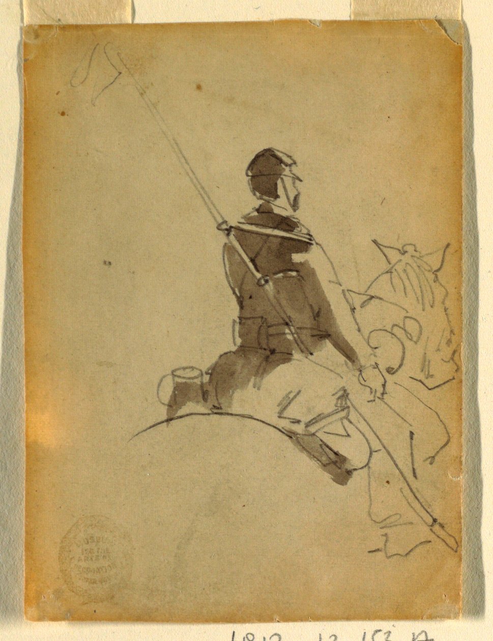 Tekening, Lansier te paard, 1862 door Winslow Homer