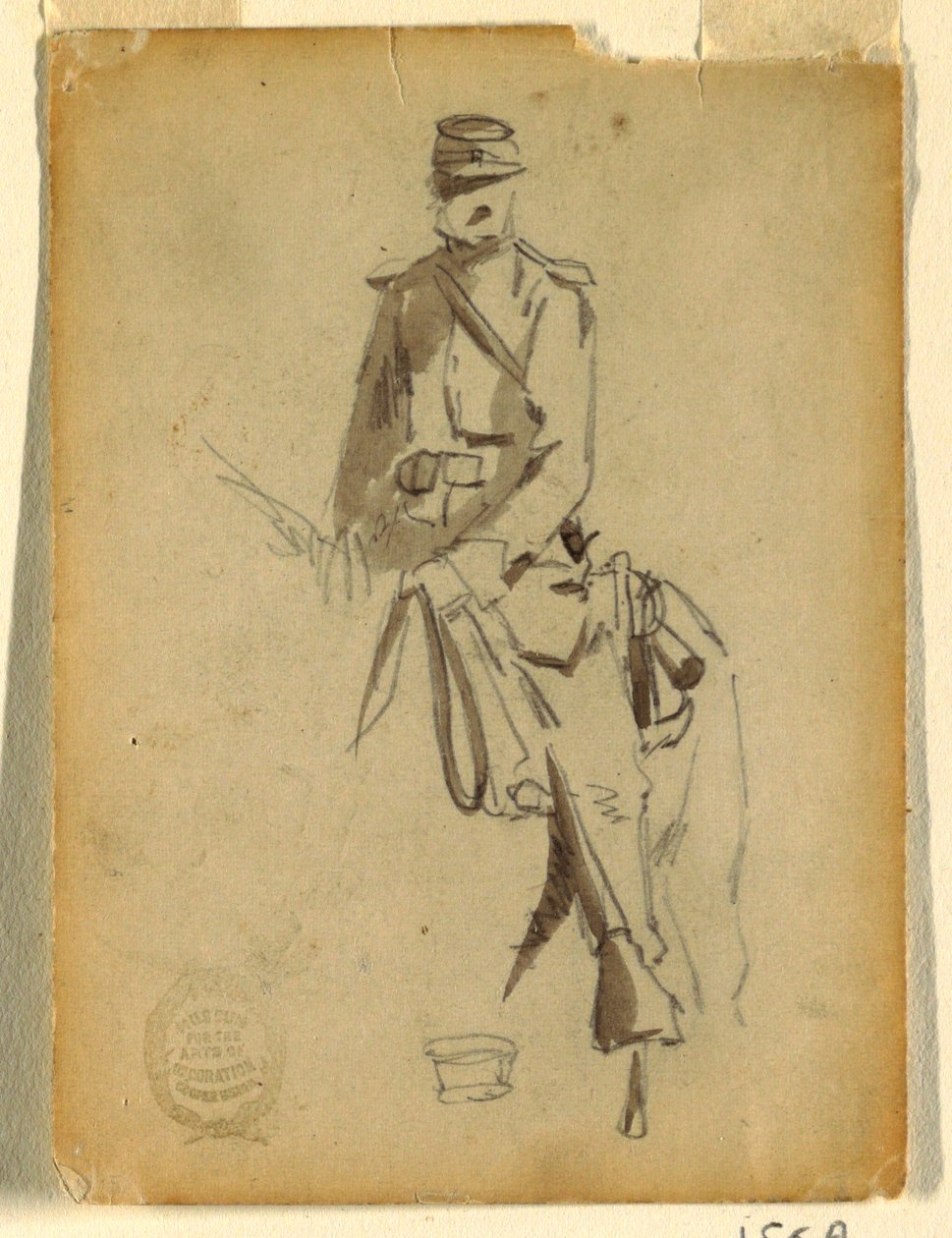 Tekening, cavalerieofficier, 1862 door Winslow Homer