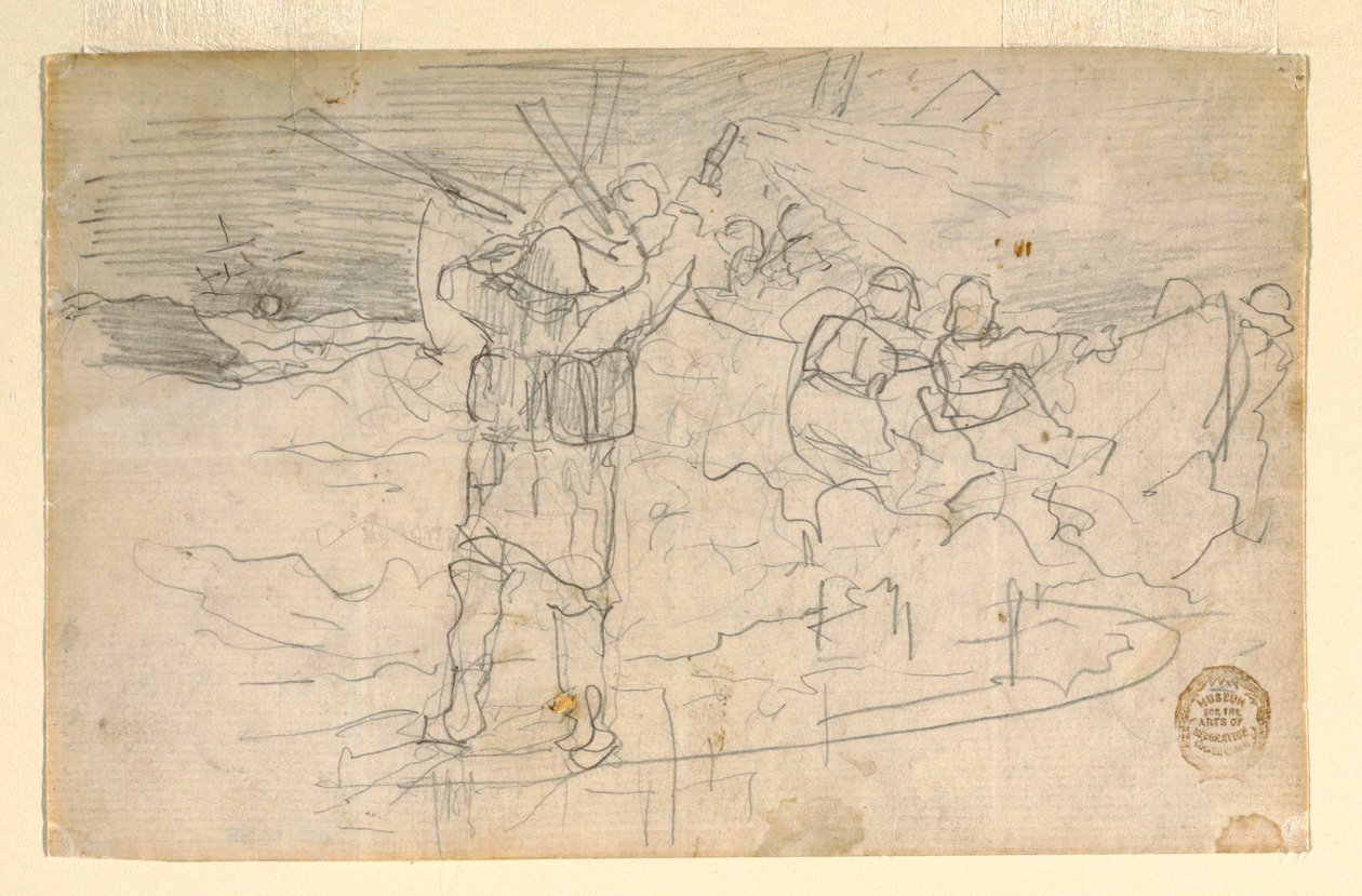 Tekening, Rood licht, waarschijnlijk 1883 door Winslow Homer