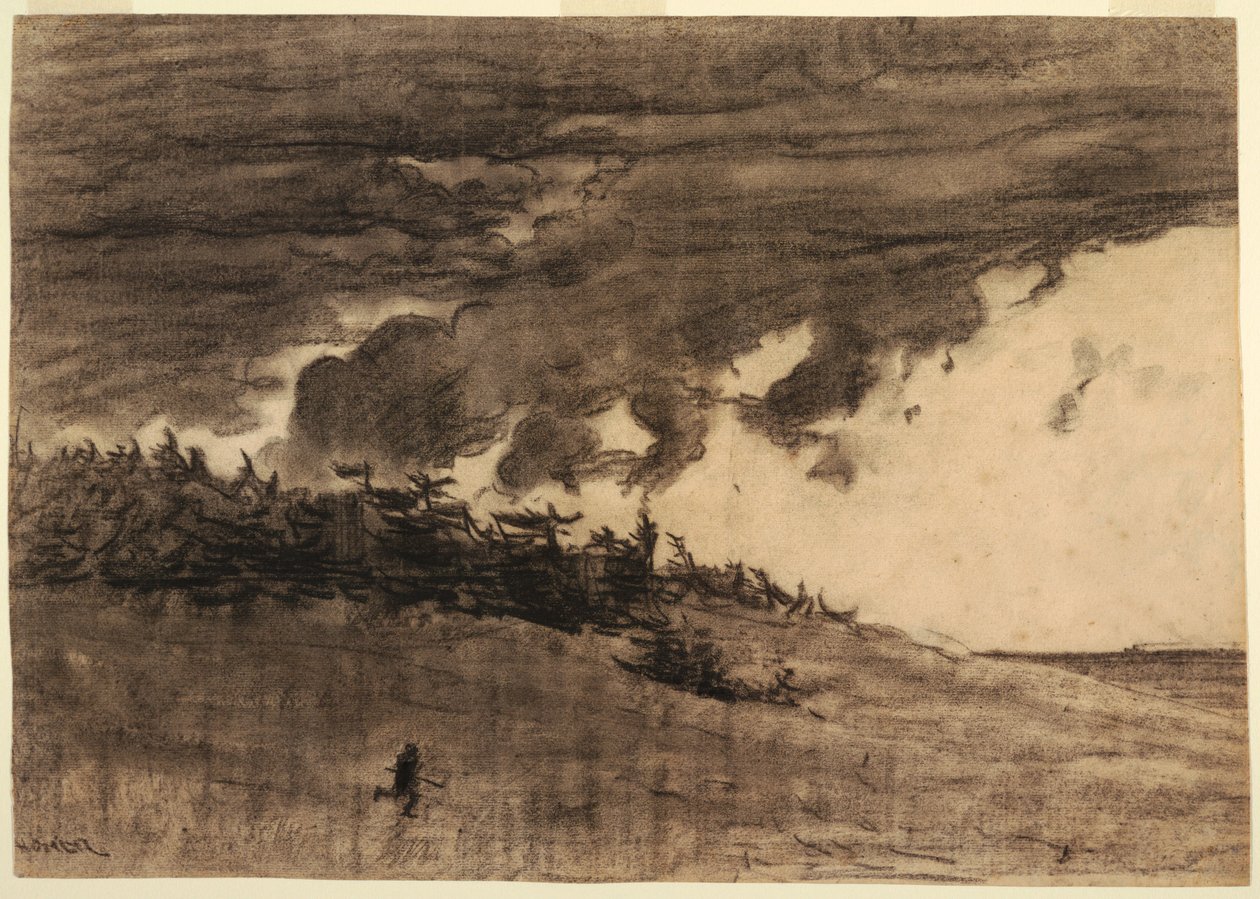 Tekening, Storm op komst (Kust met bewolkte lucht), waarschijnlijk 1884 door Winslow Homer