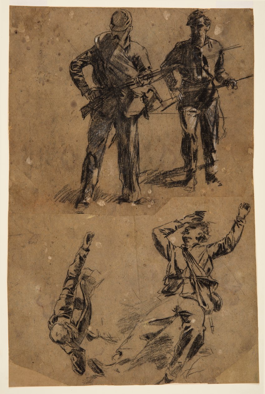 Tekening, Studies van soldaten, 1863-65 door Winslow Homer