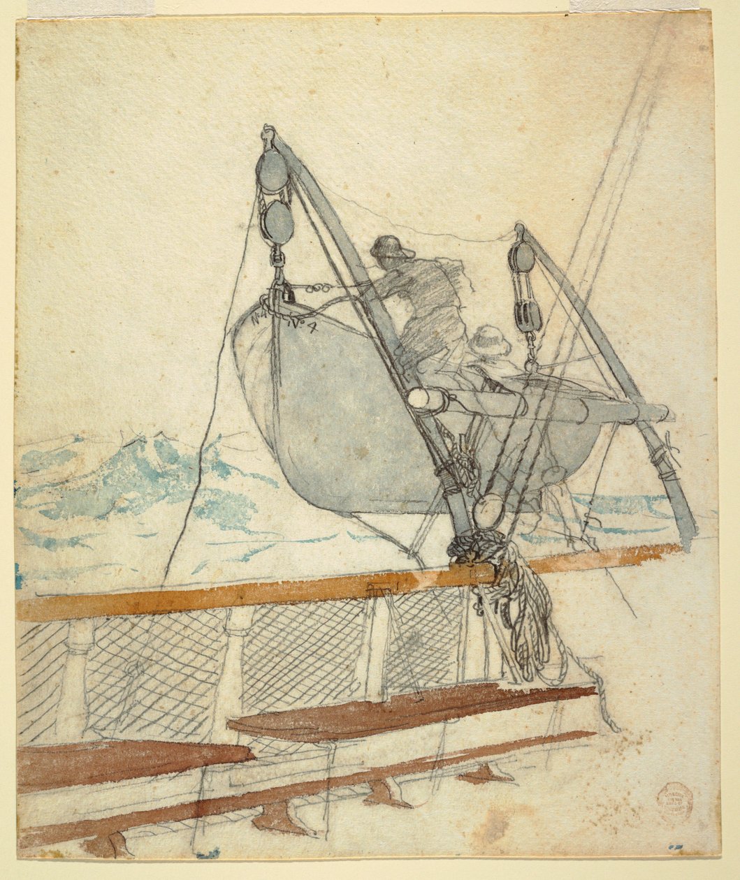Tekening, Studie voor "Het signaal van nood", 1881 door Winslow Homer