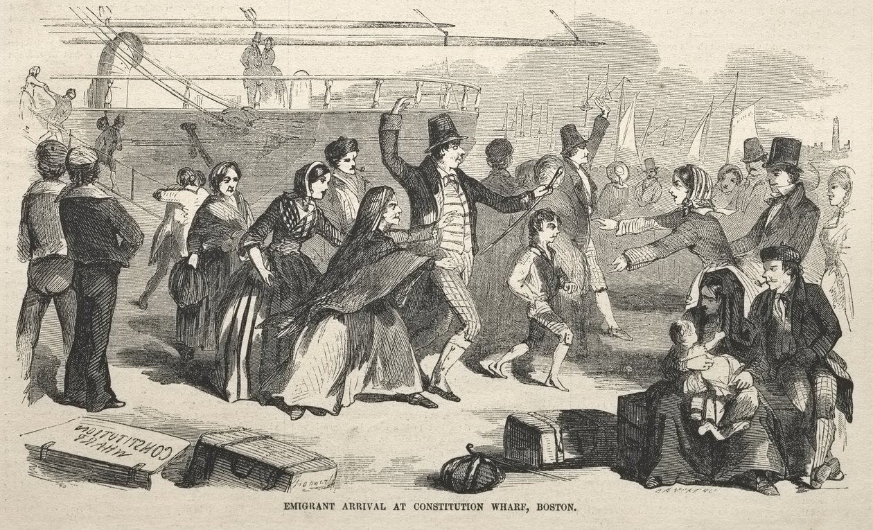 Aankomst van emigranten bij Constitution Wharf, Boston door Winslow Homer