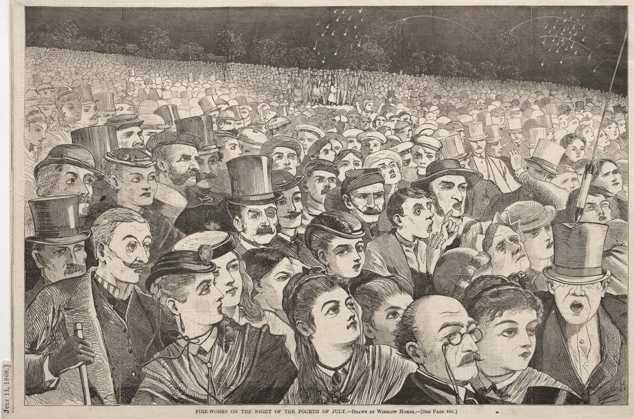 Vuurwerk op de avond van de vierde juli, 1868 door Winslow Homer