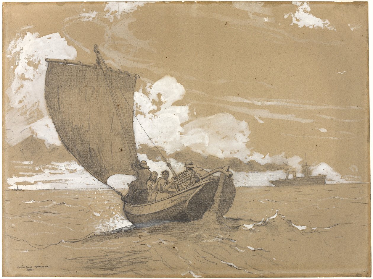 Vissen bij Scarborough door Winslow Homer