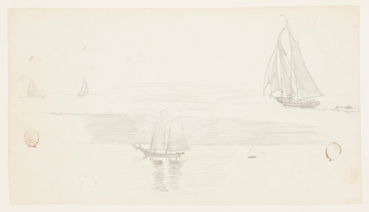 Vier schoeners door Winslow Homer