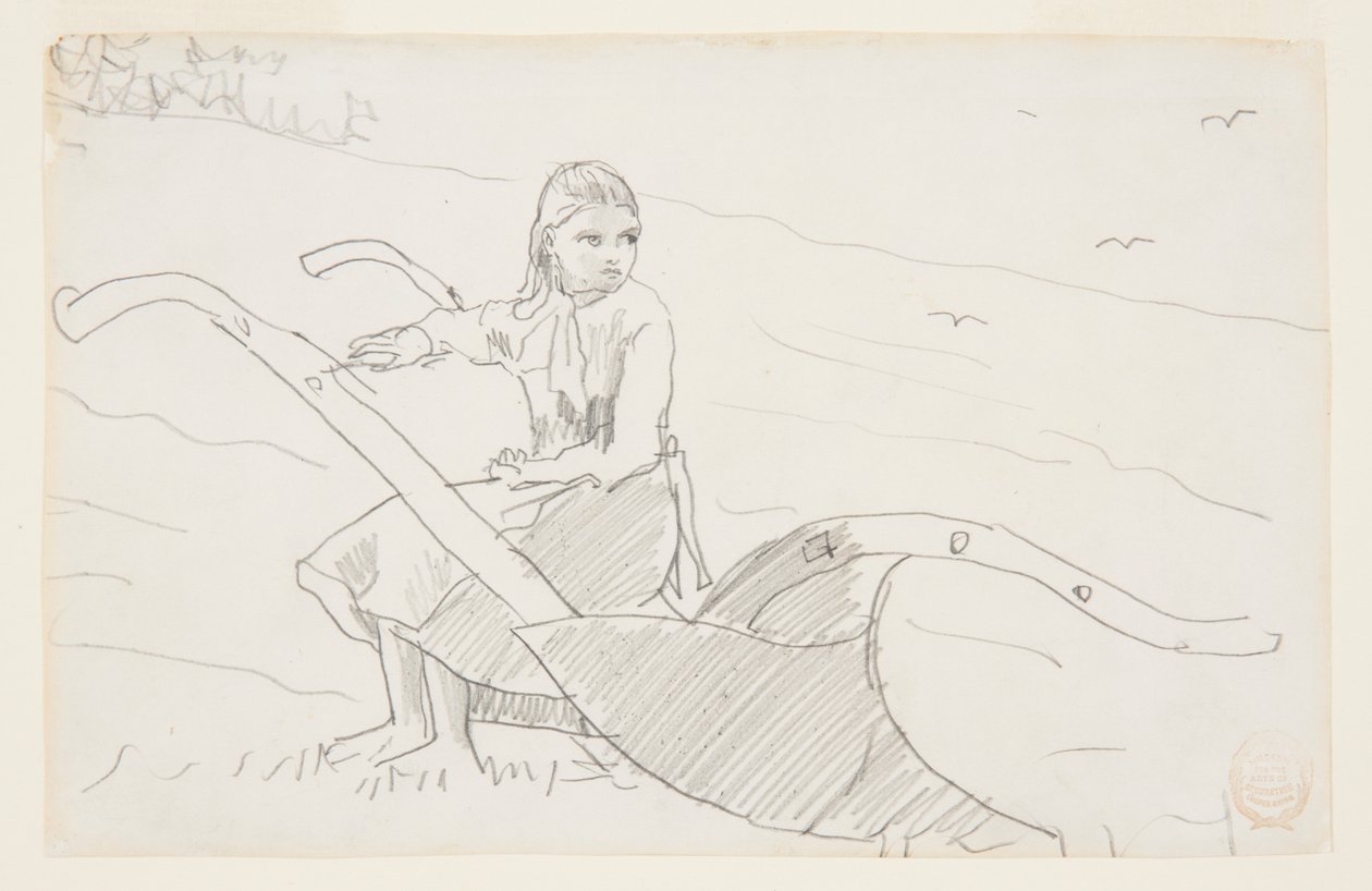 Meisje Zittend op een Ploeg door Winslow Homer