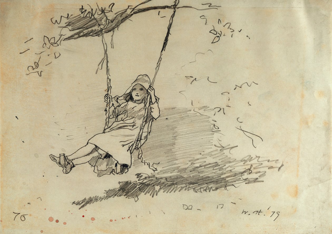 Meisje op een Schommel, 1879 door Winslow Homer