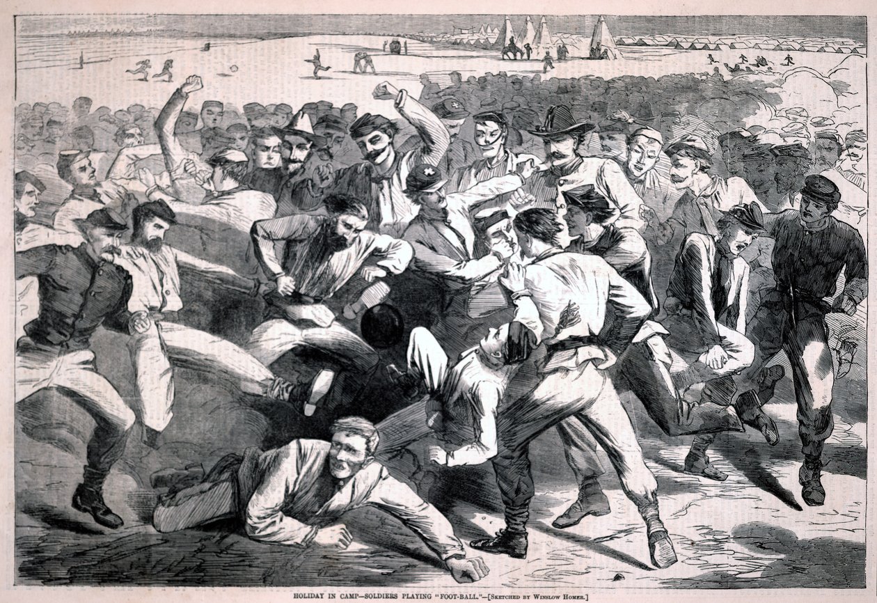 Vakantie in het kamp - soldaten spelen „voetbal”, uit Harper