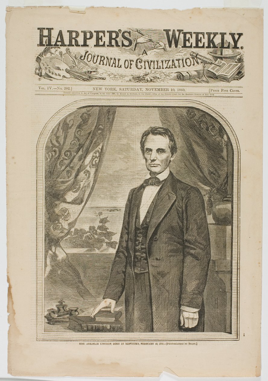 Abraham Lincoln, geboren in Kentucky op 12 februari 1809 door Winslow Homer
