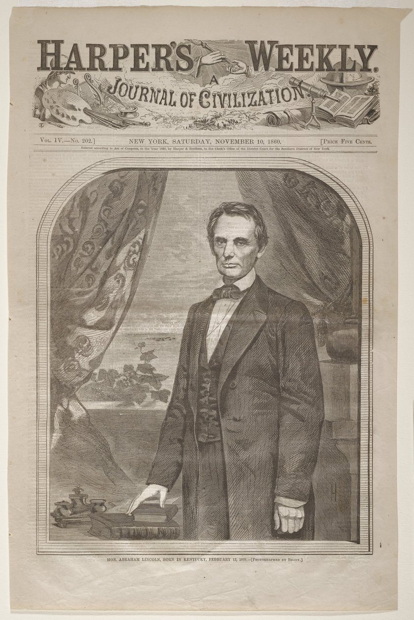 De geachte Abraham Lincoln, geboren in Kentucky, 12 februari 1809 door Winslow Homer