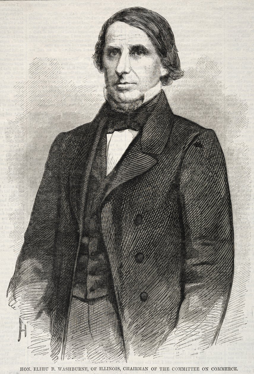 Hon. Elihu B. Washburne, van Illinois, Voorzitter van de Commissie voor Handel, 1860 door Winslow Homer