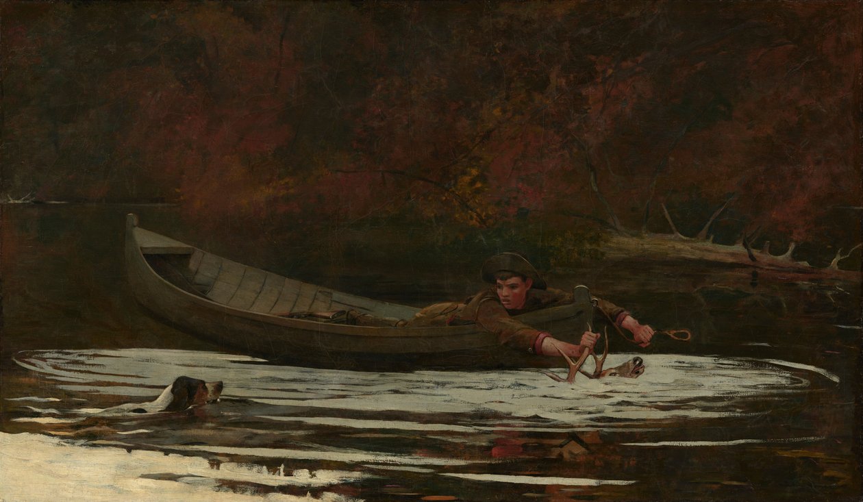 Jachthond en jager door Winslow Homer
