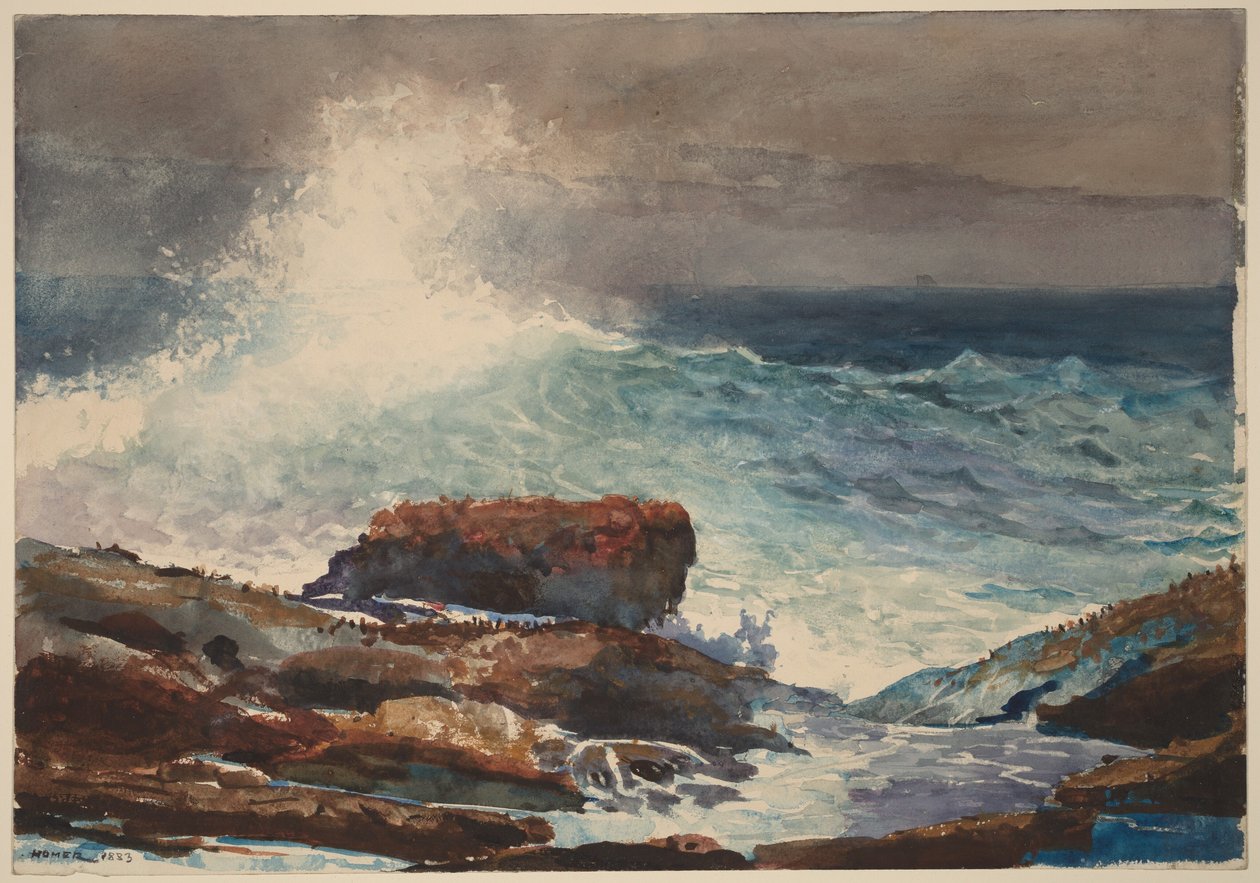 Opkomend tij, Scarboro, Maine door Winslow Homer