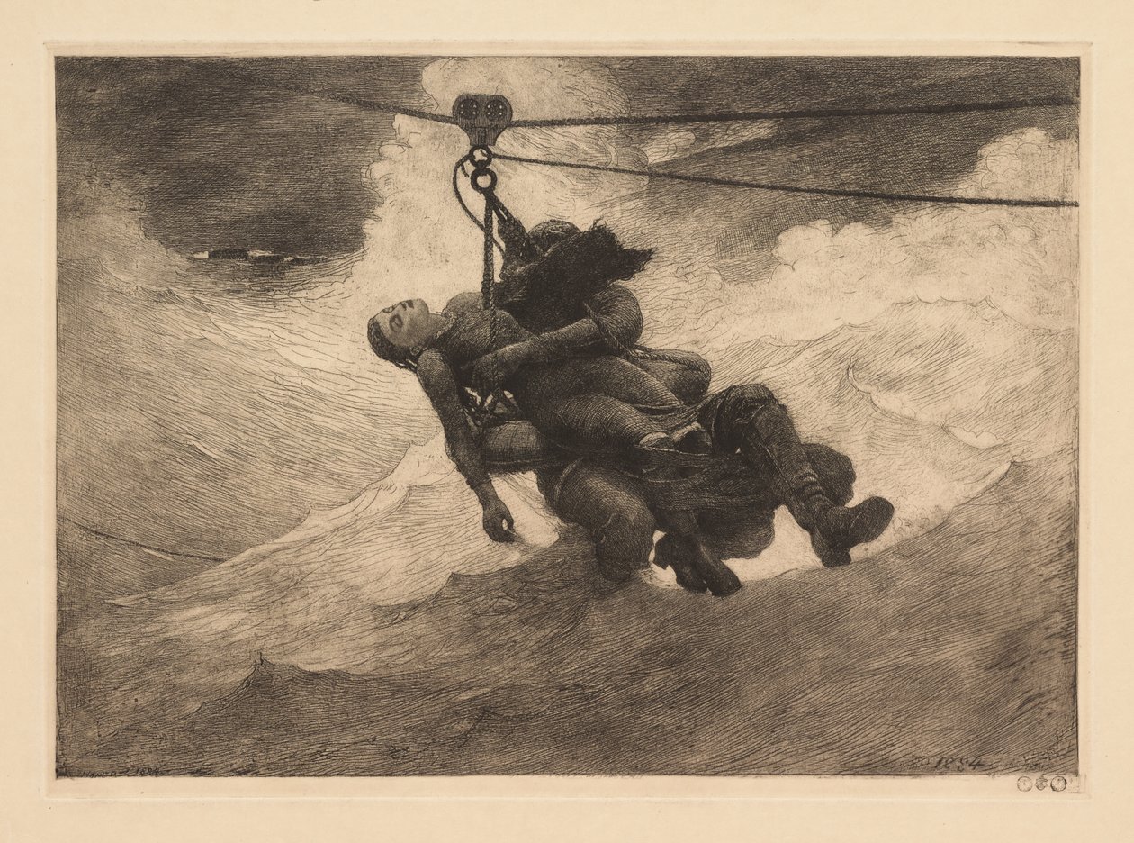 Reddingslijn door Winslow Homer