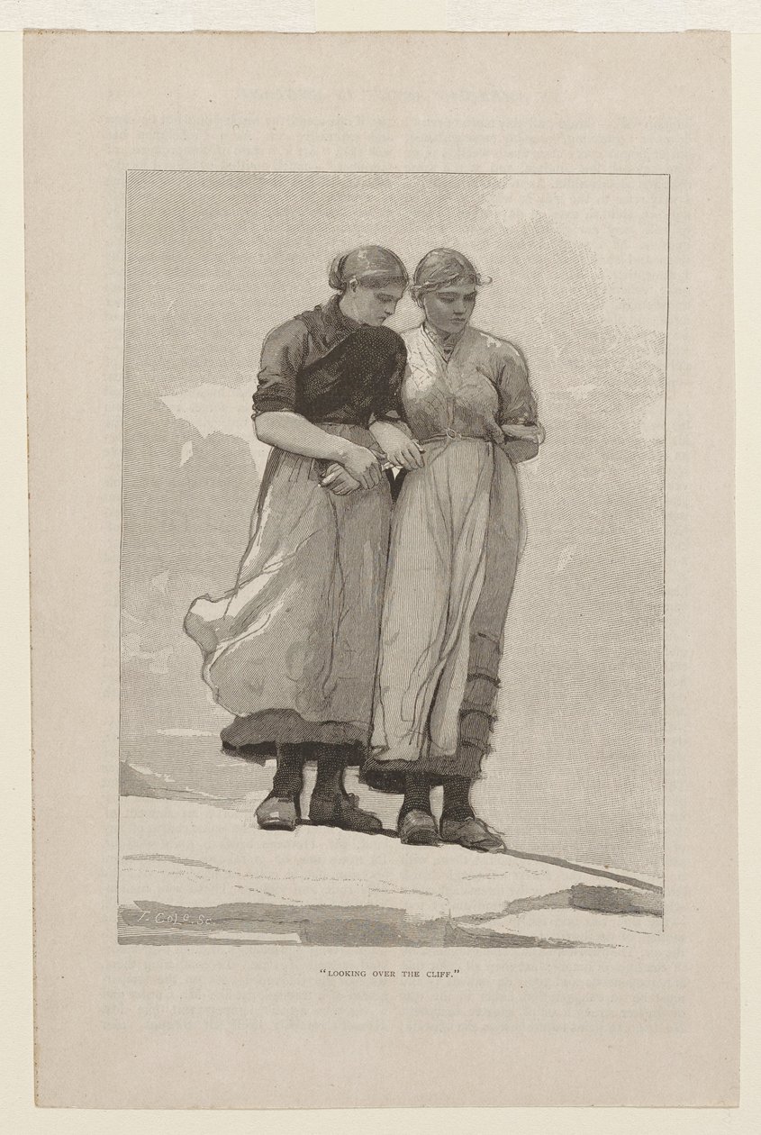 Uitkijkend over de klif door Winslow Homer