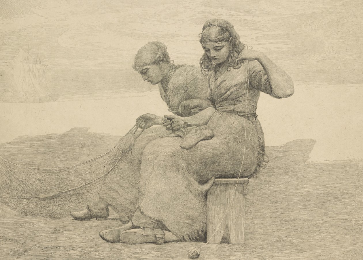 Het herstellen van de scheuren, 1888, waarschijnlijk gedrukt ca. 1940 door Winslow Homer