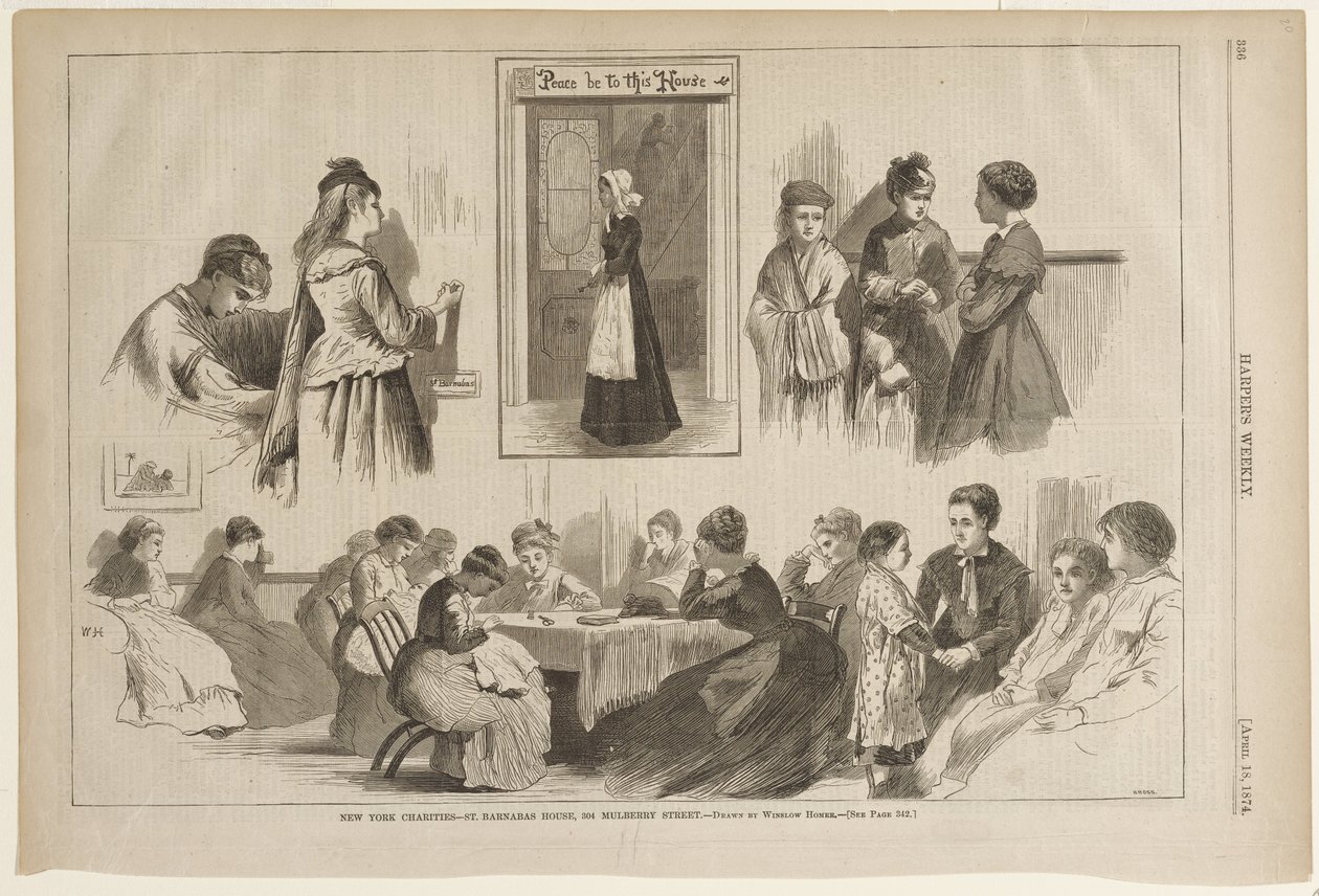 Liefdadigheidsinstellingen van New York - St. Barnabas House, Mulberry Street 304 door Winslow Homer