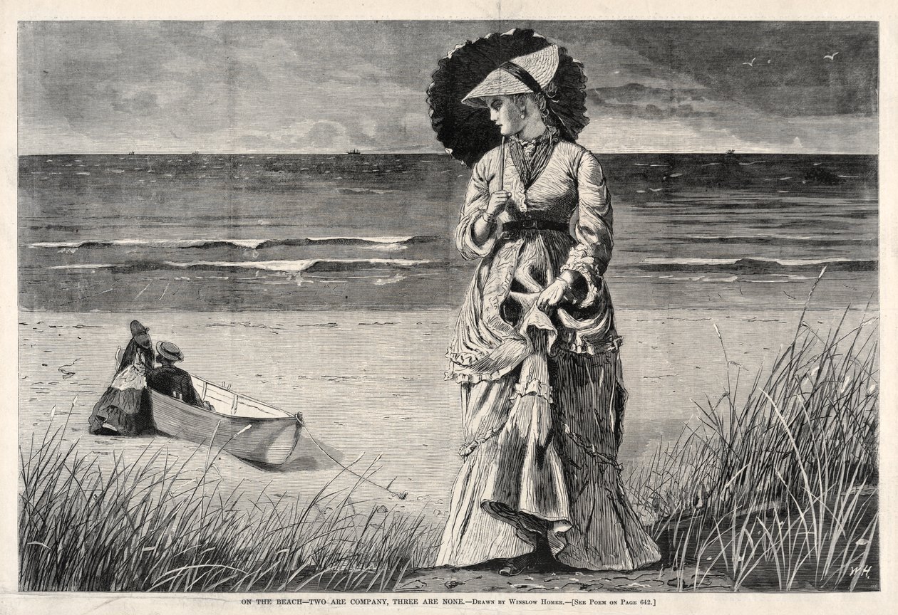 Op het strand – Met z’n tweeën is het gezellig, met z’n drieën is het saai door Winslow Homer