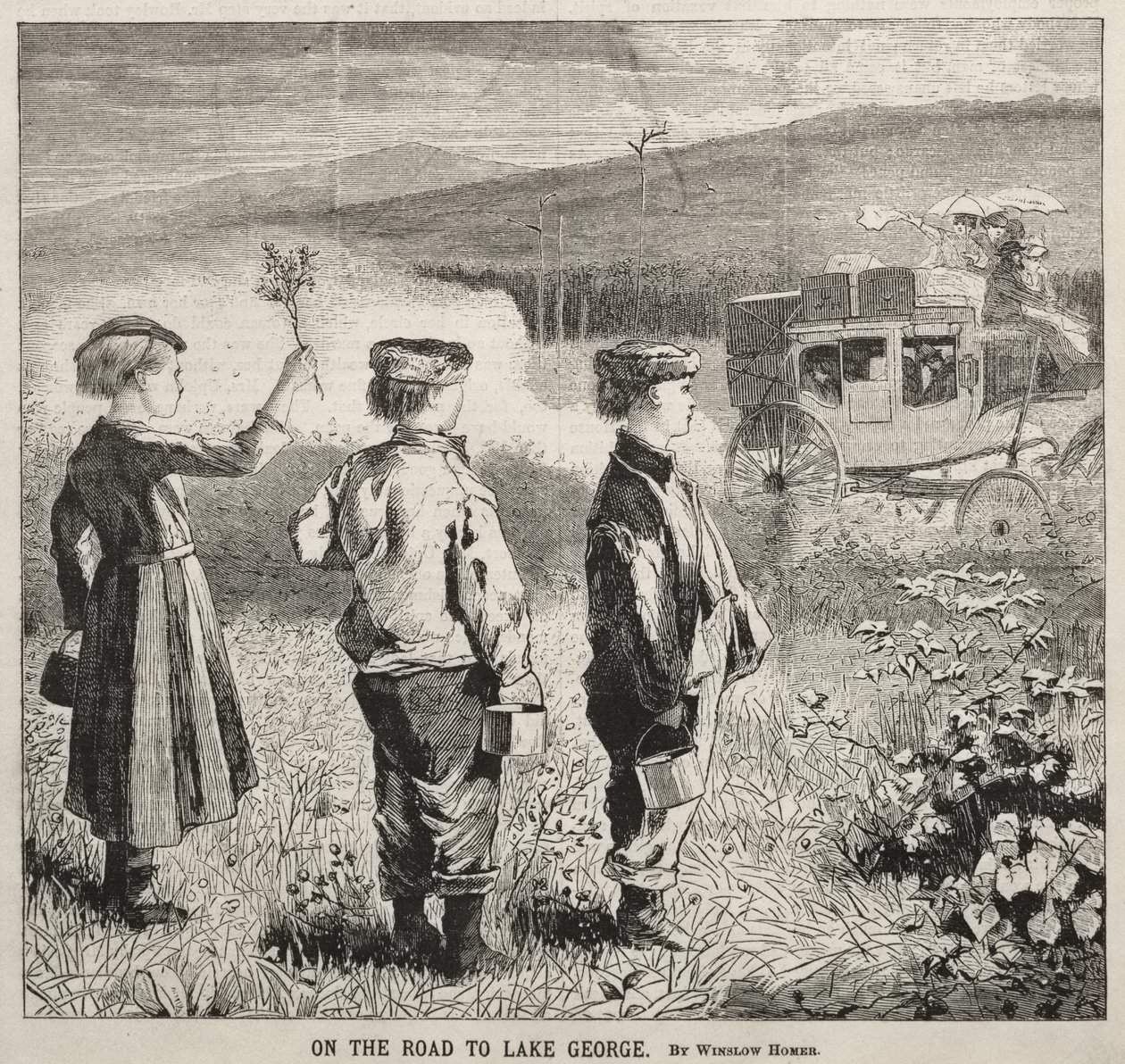 Op weg naar Lake George door Winslow Homer