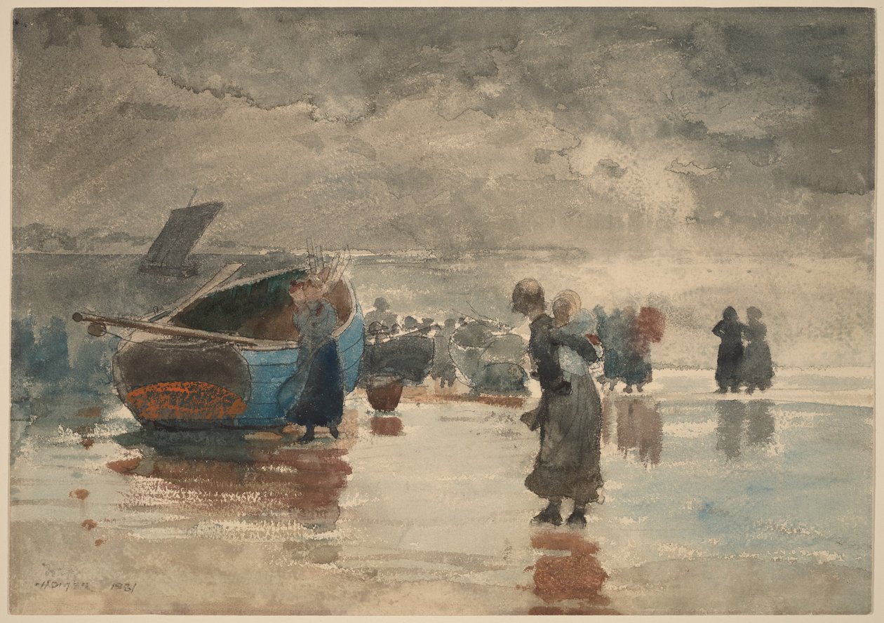 Op het zand door Winslow Homer
