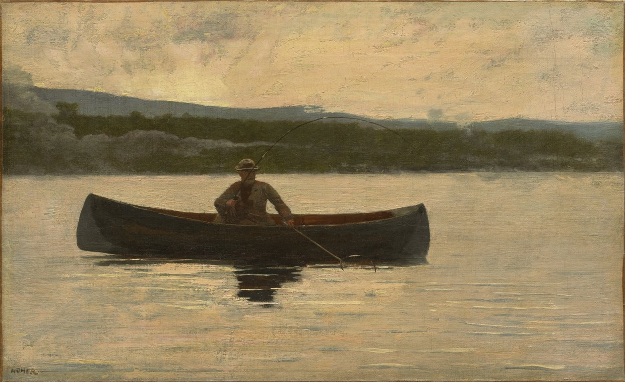 Een vis spelen door Winslow Homer