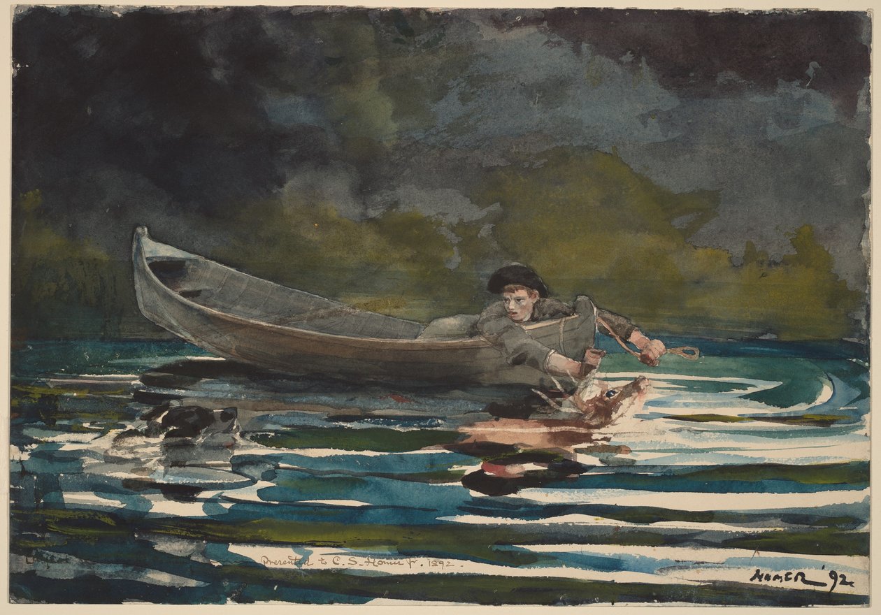 Schets voor "Jachthond en jager" door Winslow Homer