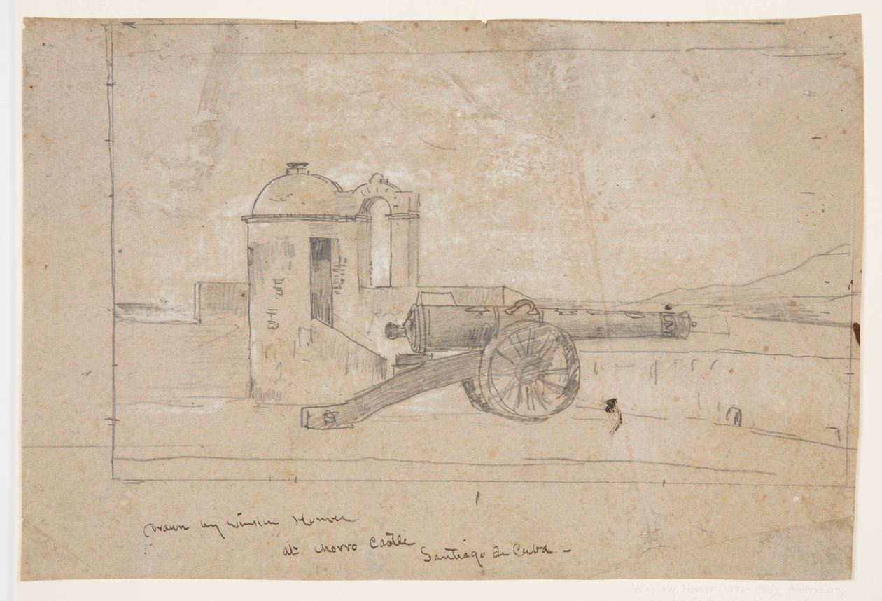 Studie voor "Schijnwerper, Haveningang, Santiago de Cuba" door Winslow Homer