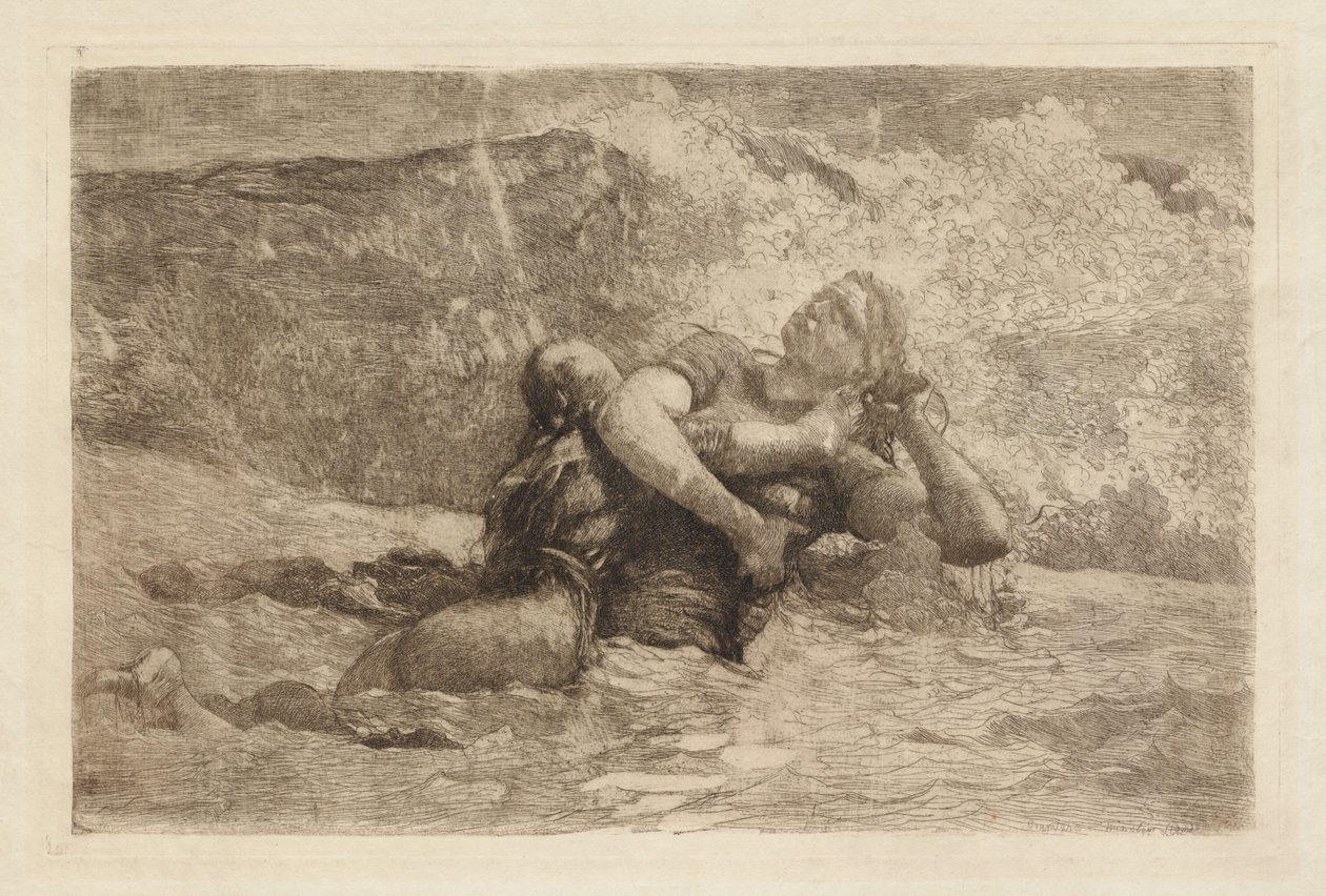 Studie voor Onderstroom door Winslow Homer