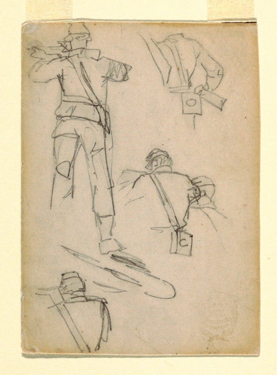 Studie van Soldaten die Richten door Winslow Homer