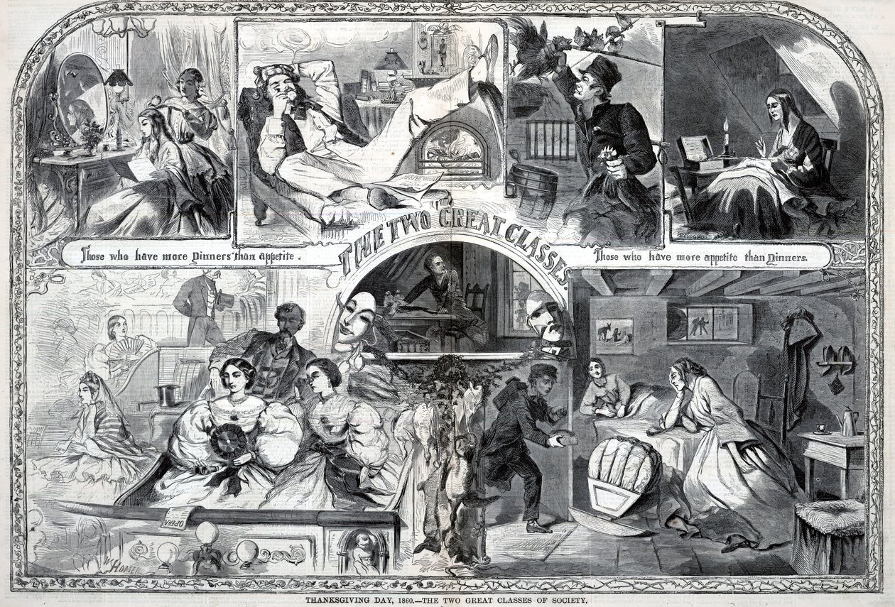Thanksgiving Day, 1860, De twee grote klassen van de samenleving, uit Harper