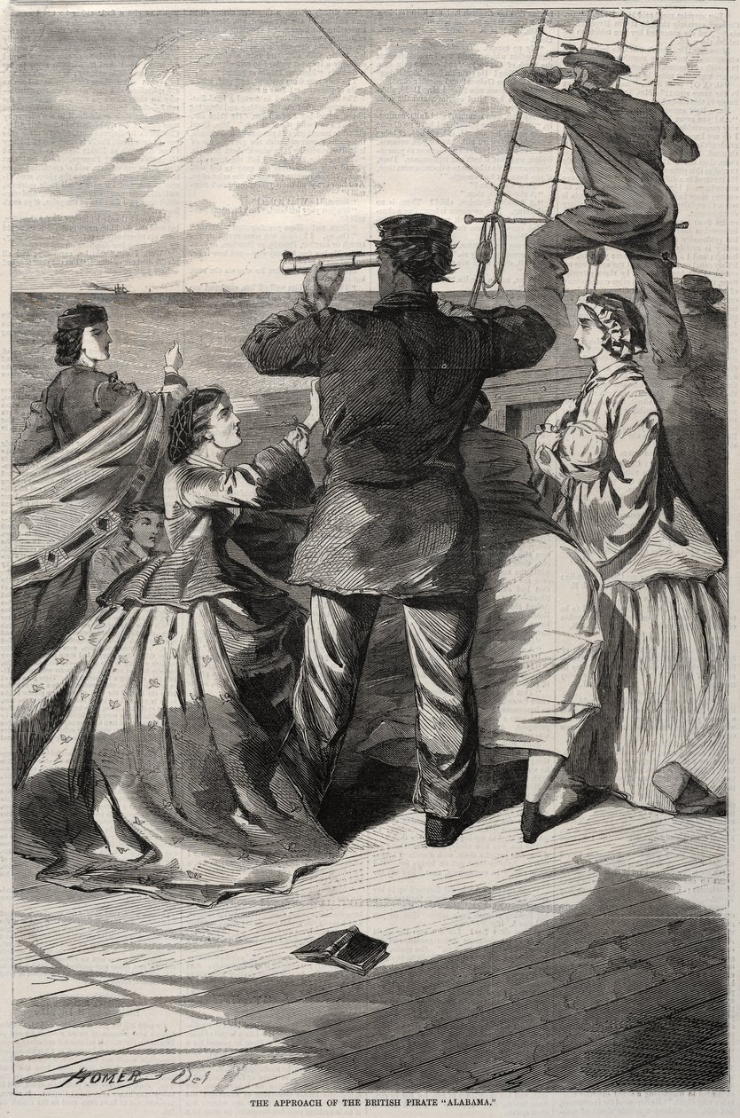 De aanval van het Britse piratenschip „Alabama” door Winslow Homer